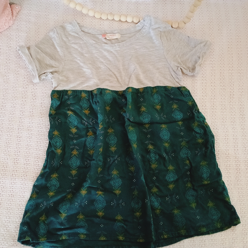 Roxy Gray and Green Casual Kids Dress